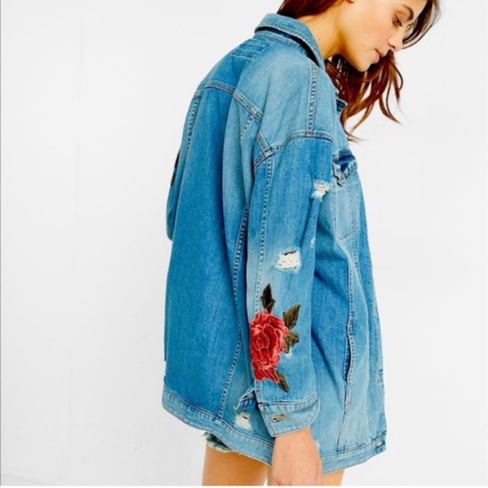 Express Embroidered Denim Jacket